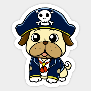 Pirate Pug Sticker